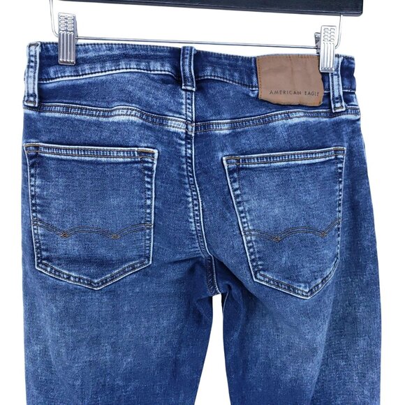 American Eagle Next Level Flex Slim Straight Jeans Men's Size 28/30 Dark Wash - Picture 4 of 7